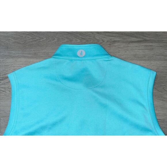 Johnnie-O Denny Men's Performance Vest Cay Turquoise Quarter-Zip Size M NWT - Picture 8 of 10
